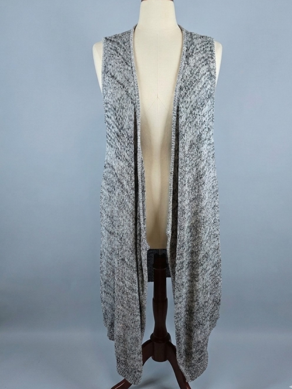 Torrid Grey Marled Sleeveless Open Duster Cardigan